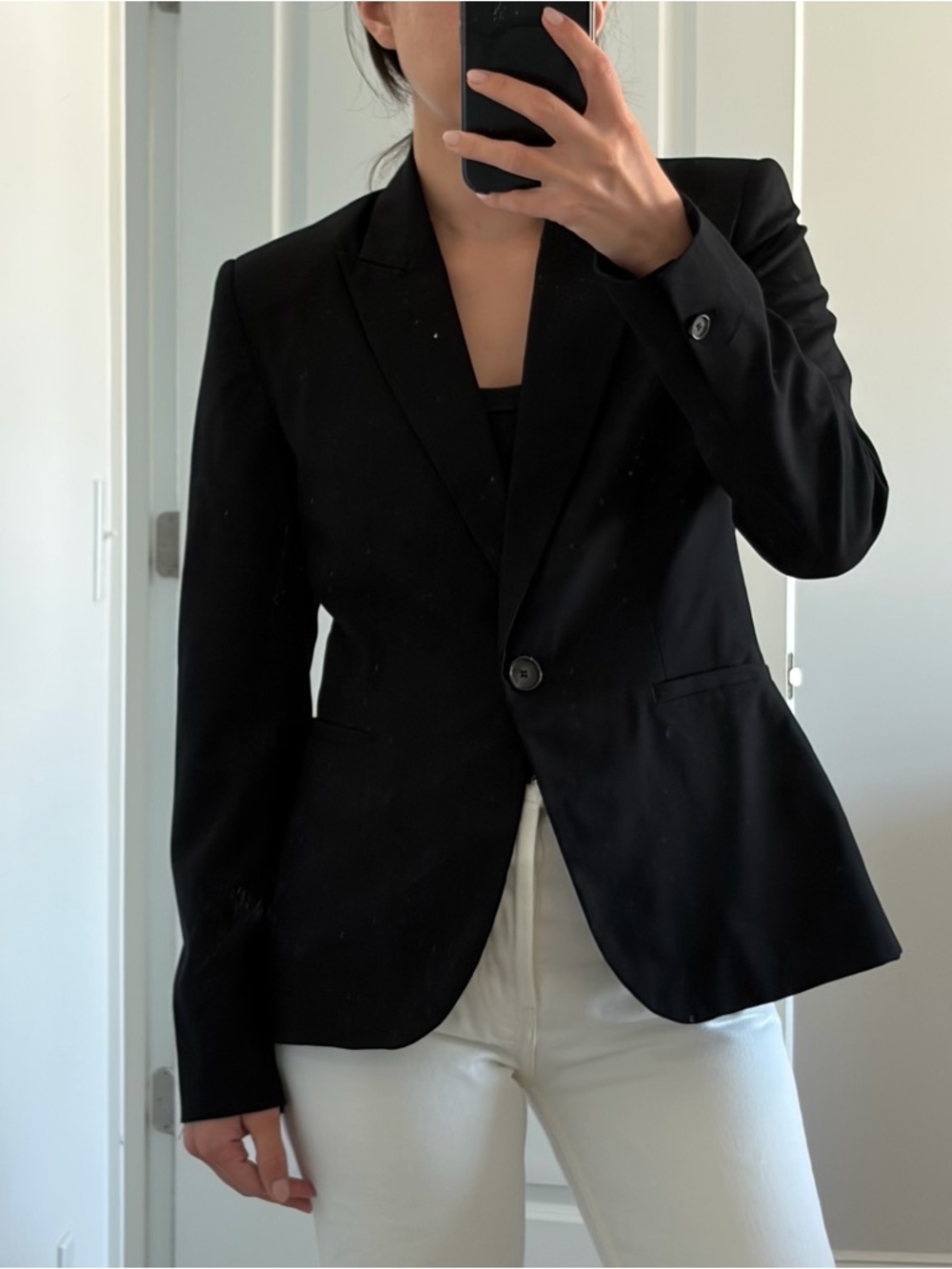 Zara Black Single-Button Tailored Blazer